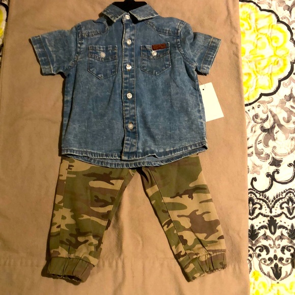 7 For All Mankind Other - NWT Boys army fatigue pant set